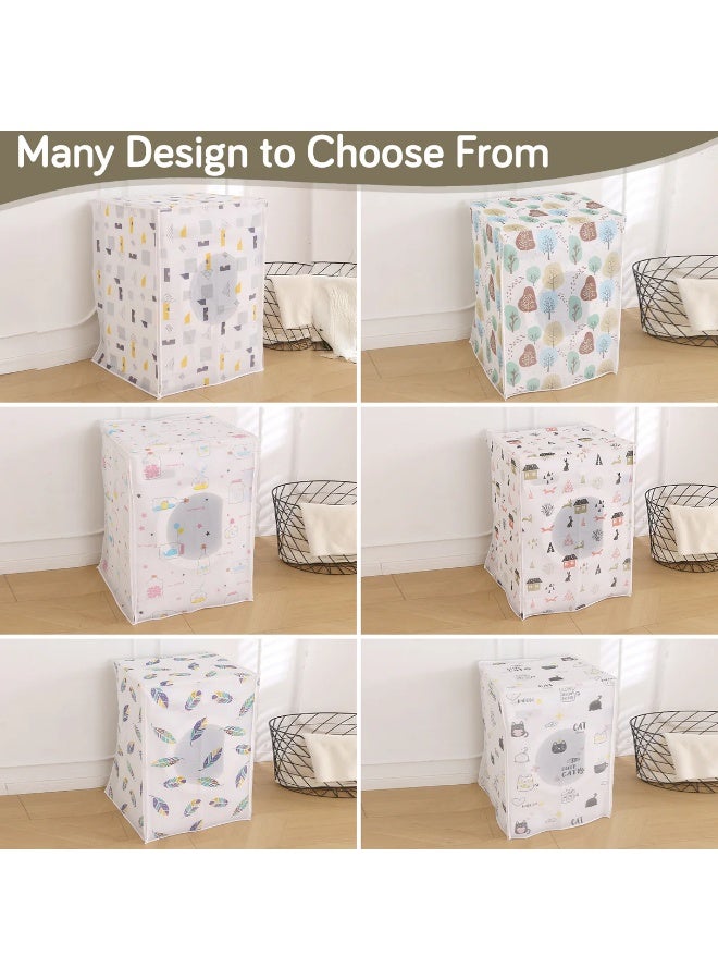 KITCHENOO Waterproof Front Load / Top Load Washing Machine Cover | PEVA Dustproof Protective Cover for 6kg, 6.5kg, 7kg & 7.5kg Fully Automatic Machines, Geometric Abstract - Image 2